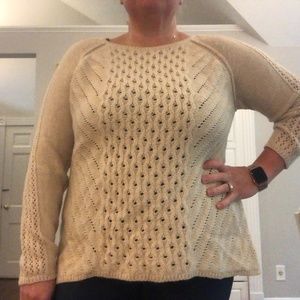 RD Style Beige Sweater Crochet Knit